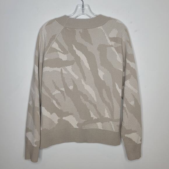 Athleta tan cream camouflage merino wool blend long sleeve sweater - small - Picture 3 of 5